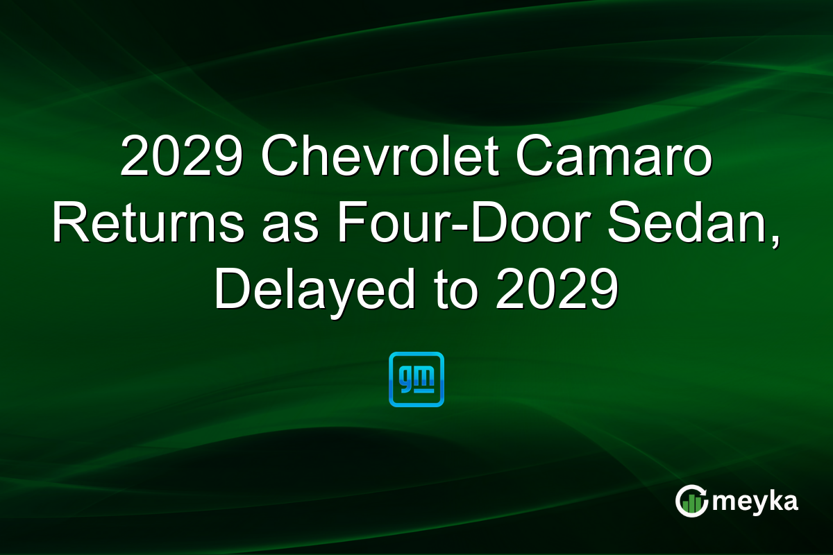 2029 Chevrolet Camaro Returns as Four-Door Sedan, Delayed to 2029