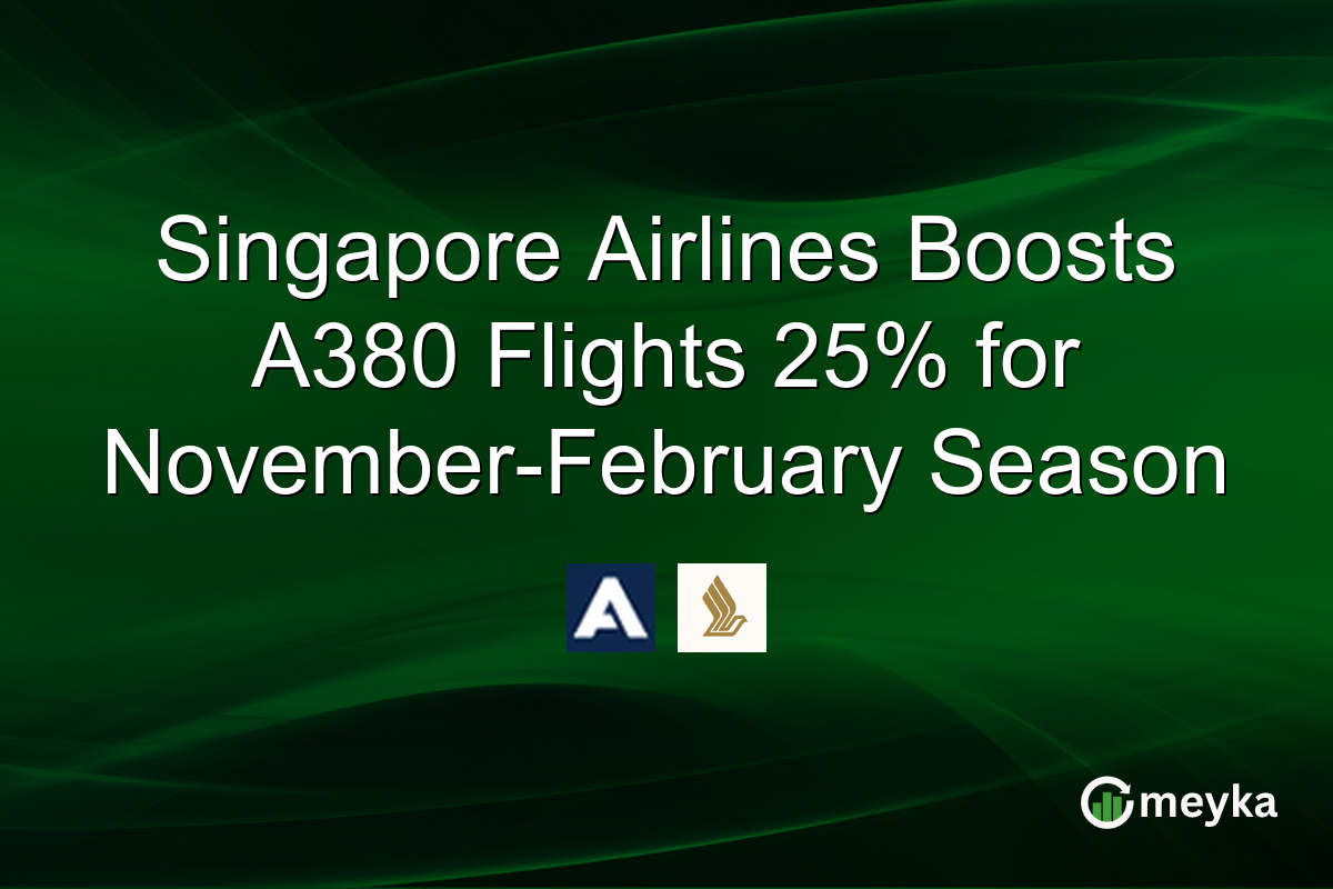Singapore Airlines Boosts A380 Flights 25% for November-February Season