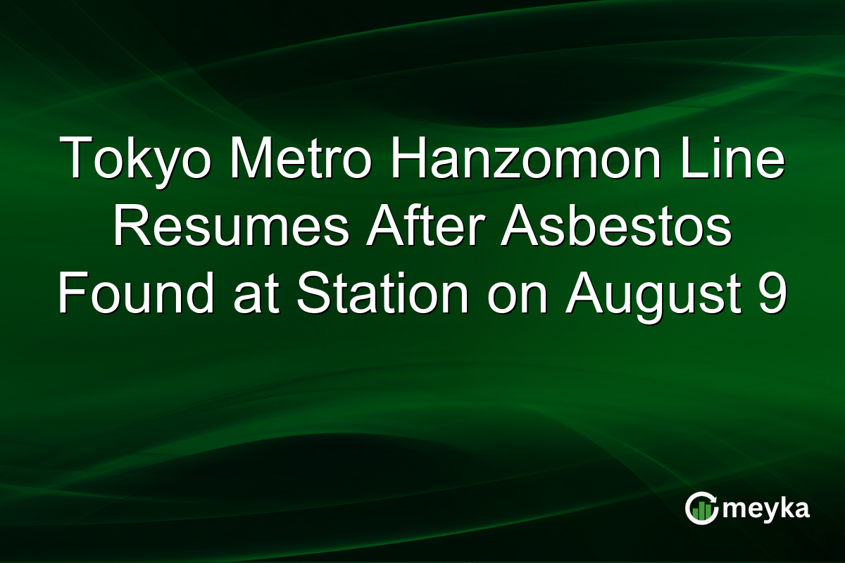 Tokyo Metro Hanzomon Line Resumes After Asbestos Found at Station on August 9