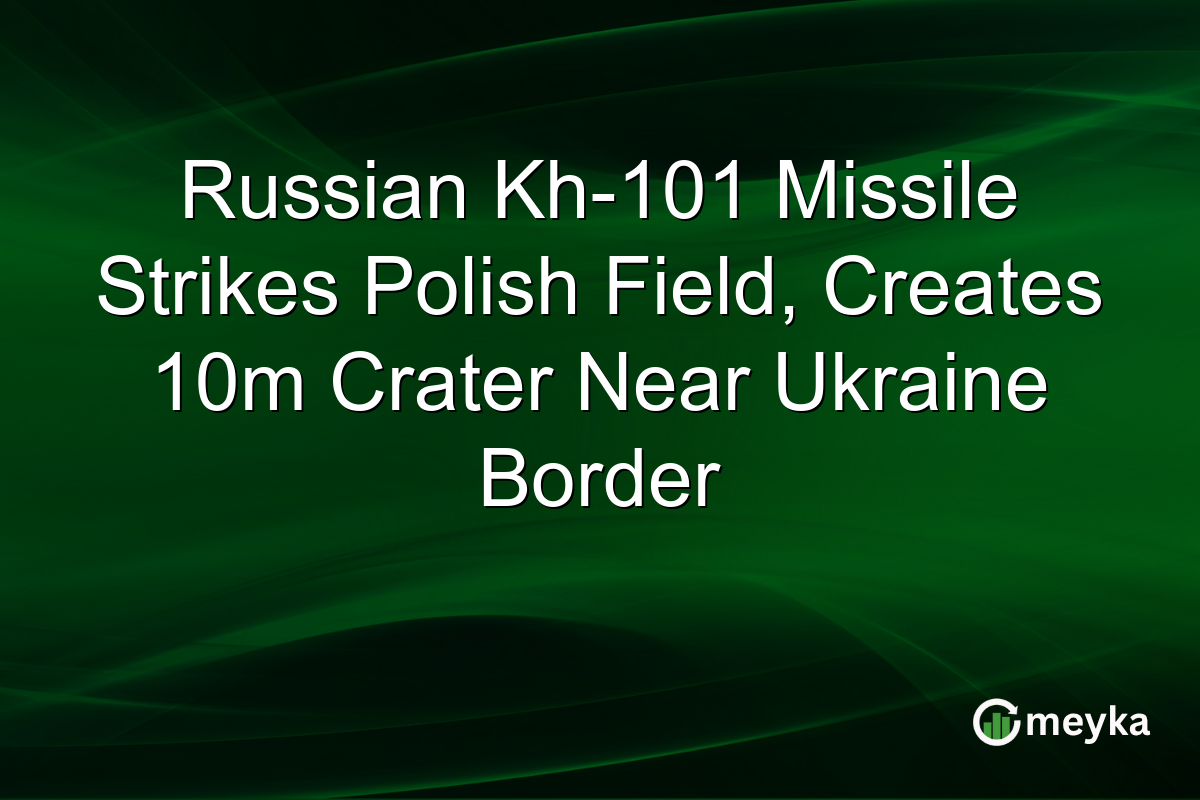 Russian Kh-101 Missile Strikes Polish Field, Creates 10m Crater Near Ukraine Border