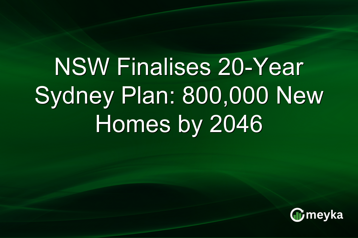 NSW Finalises 20-Year Sydney Plan: 800,000 New Homes by 2046