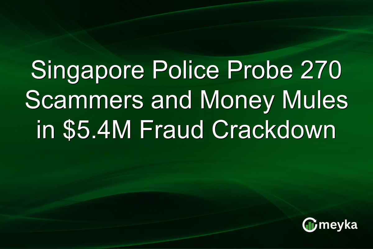 Singapore Police Probe 270 Scammers and Money Mules in $5.4M Fraud Crackdown