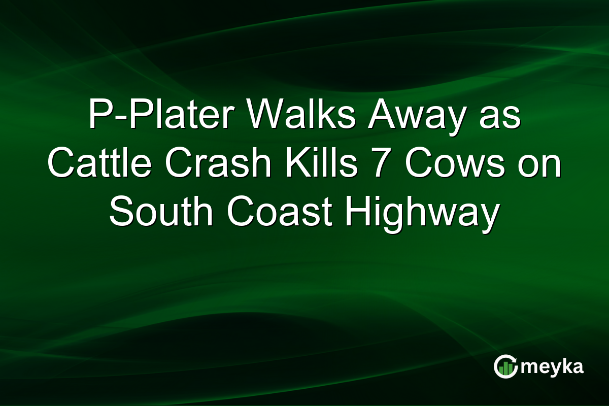P-Plater Walks Away as Cattle Crash Kills 7 Cows on South Coast Highway