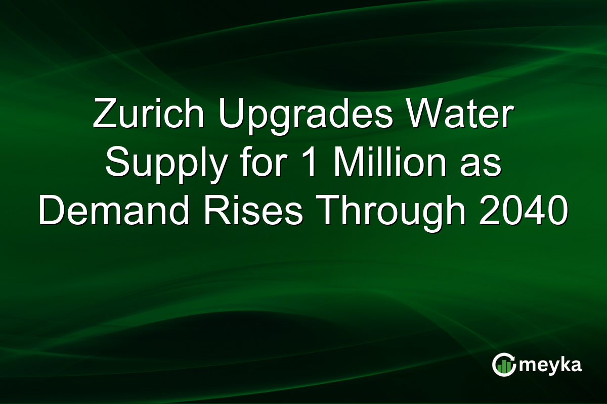 Zurich Upgrades Water Supply for 1 Million as Demand Rises Through 2040