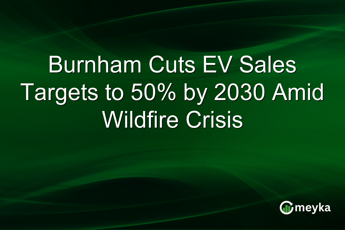 Burnham Cuts EV Sales Targets to 50% by 2030 Amid Wildfire Crisis