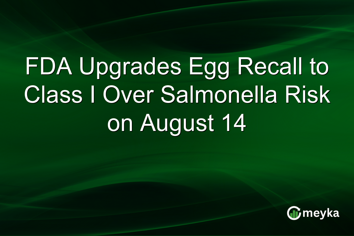 FDA Upgrades Egg Recall to Class I Over Salmonella Risk on August 14