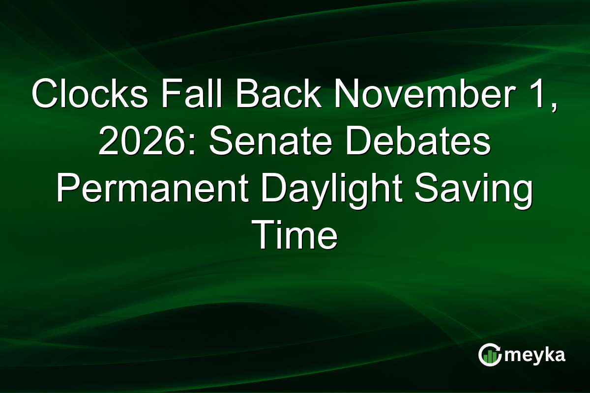 Clocks Fall Back November 1, 2026: Senate Debates Permanent Daylight Saving Time
