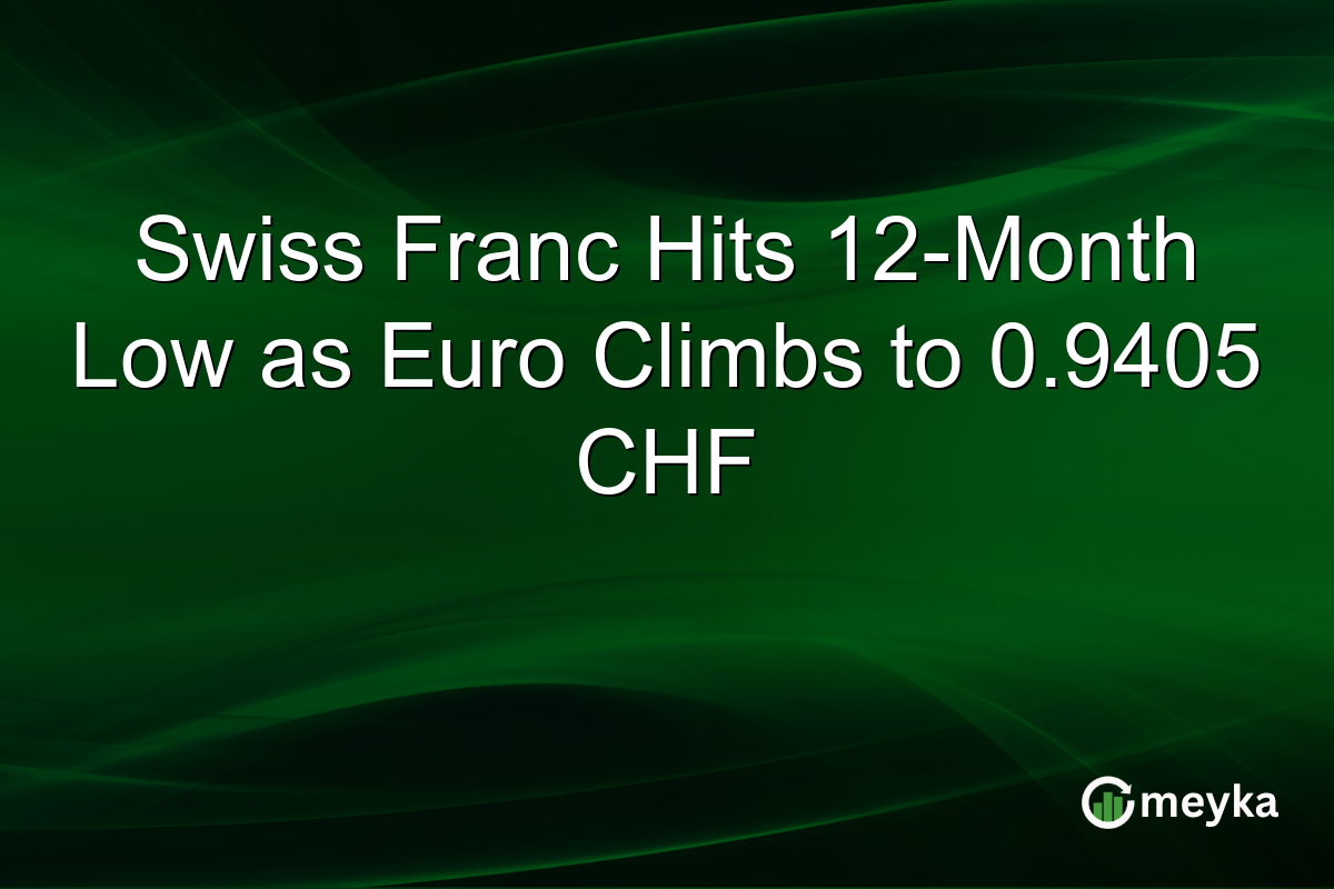 Swiss Franc Hits 12-Month Low as Euro Climbs to 0.9405 CHF