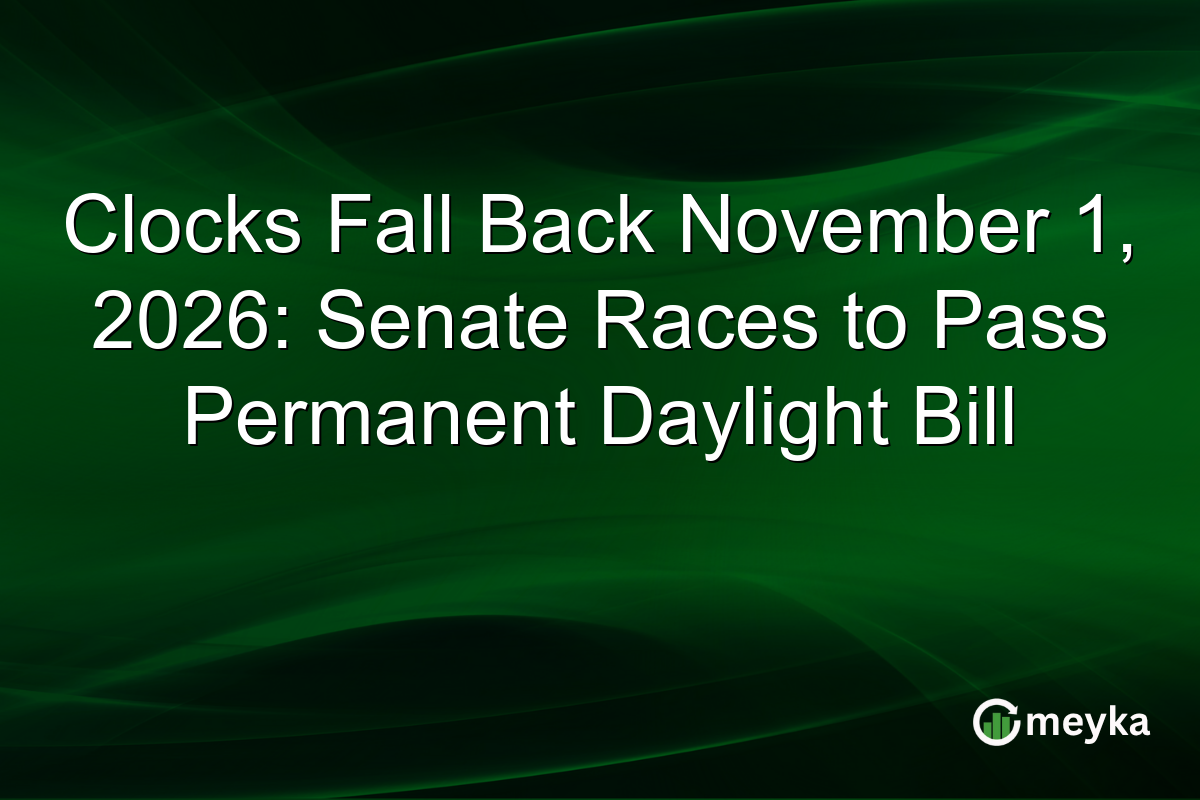 Clocks Fall Back November 1, 2026: Senate Races to Pass Permanent Daylight Bill