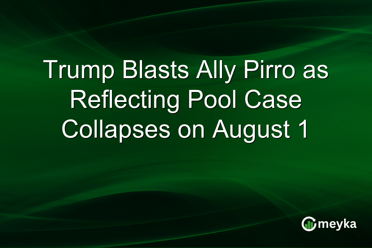 Trump Blasts Ally Pirro as Reflecting Pool Case Collapses on August 1