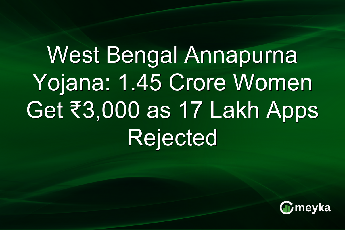 West Bengal Annapurna Yojana: 1.45 Crore Women Get ₹3,000 as 17 Lakh Apps Rejected