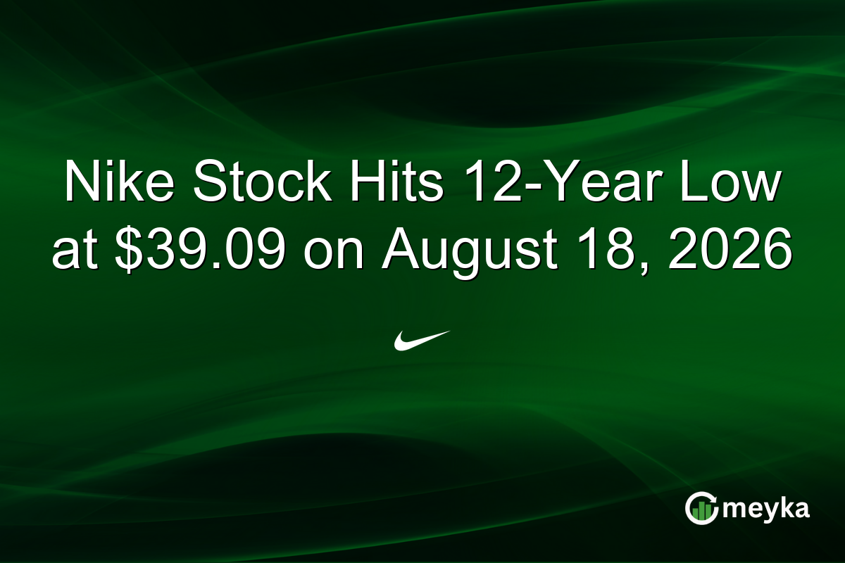 Nike Stock Hits 12-Year Low at $39.09 on August 18, 2026