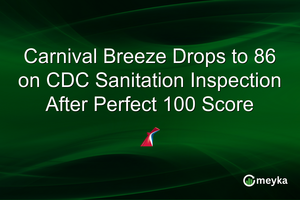 Carnival Breeze Drops to 86 on CDC Sanitation Inspection After Perfect 100 Score