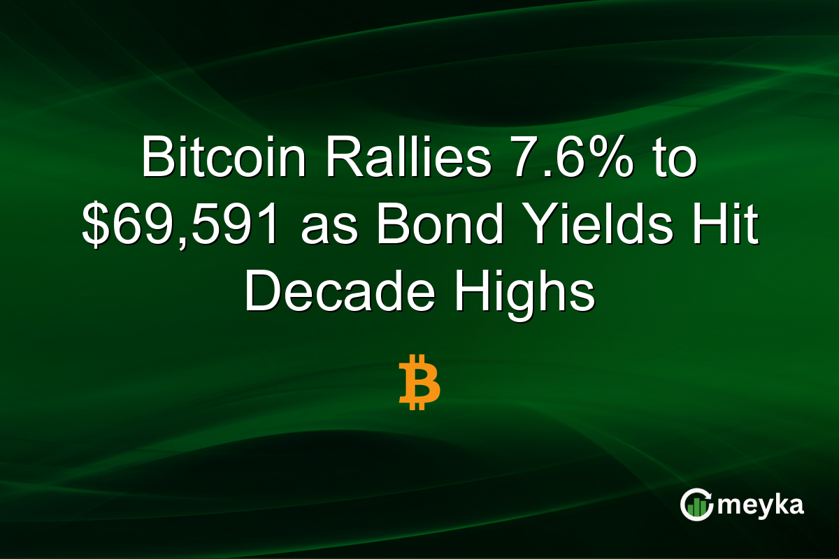 Bitcoin Rallies 7.6% to $69,591 as Bond Yields Hit Decade Highs