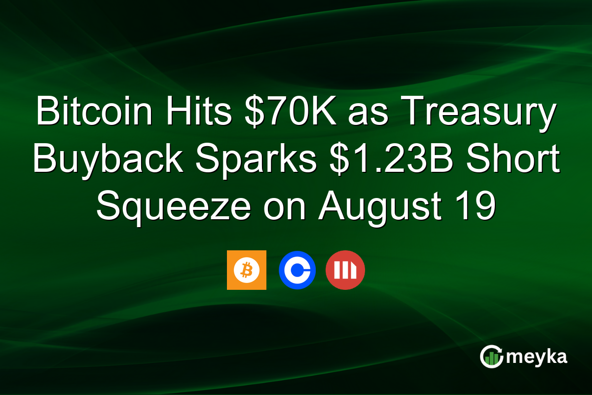 Bitcoin Hits $70K as Treasury Buyback Sparks $1.23B Short Squeeze on August 19