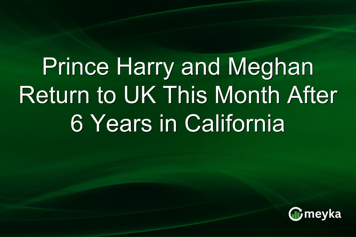 Prince Harry and Meghan Return to UK This Month After 6 Years in California