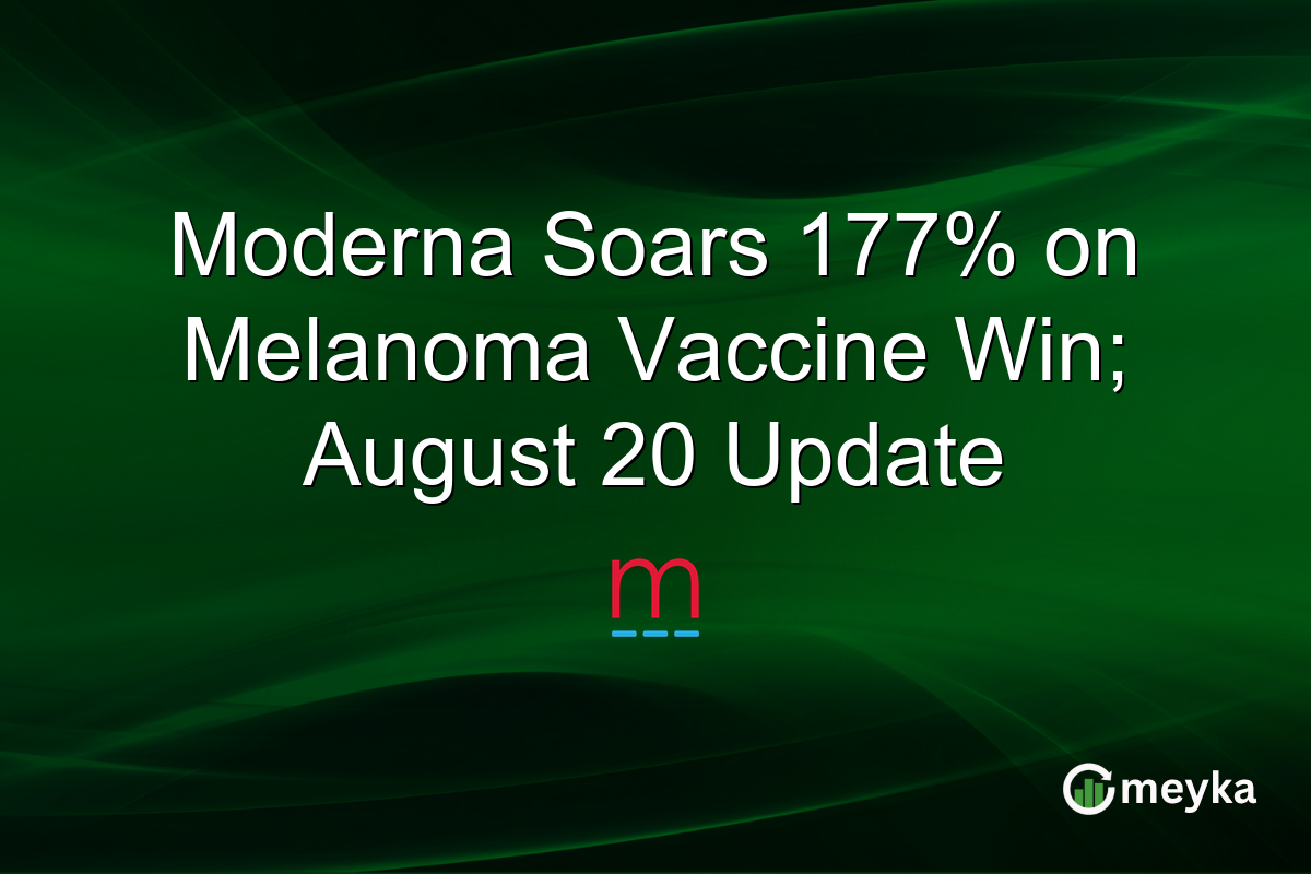 Moderna Soars 177% on Melanoma Vaccine Win; August 20 Update