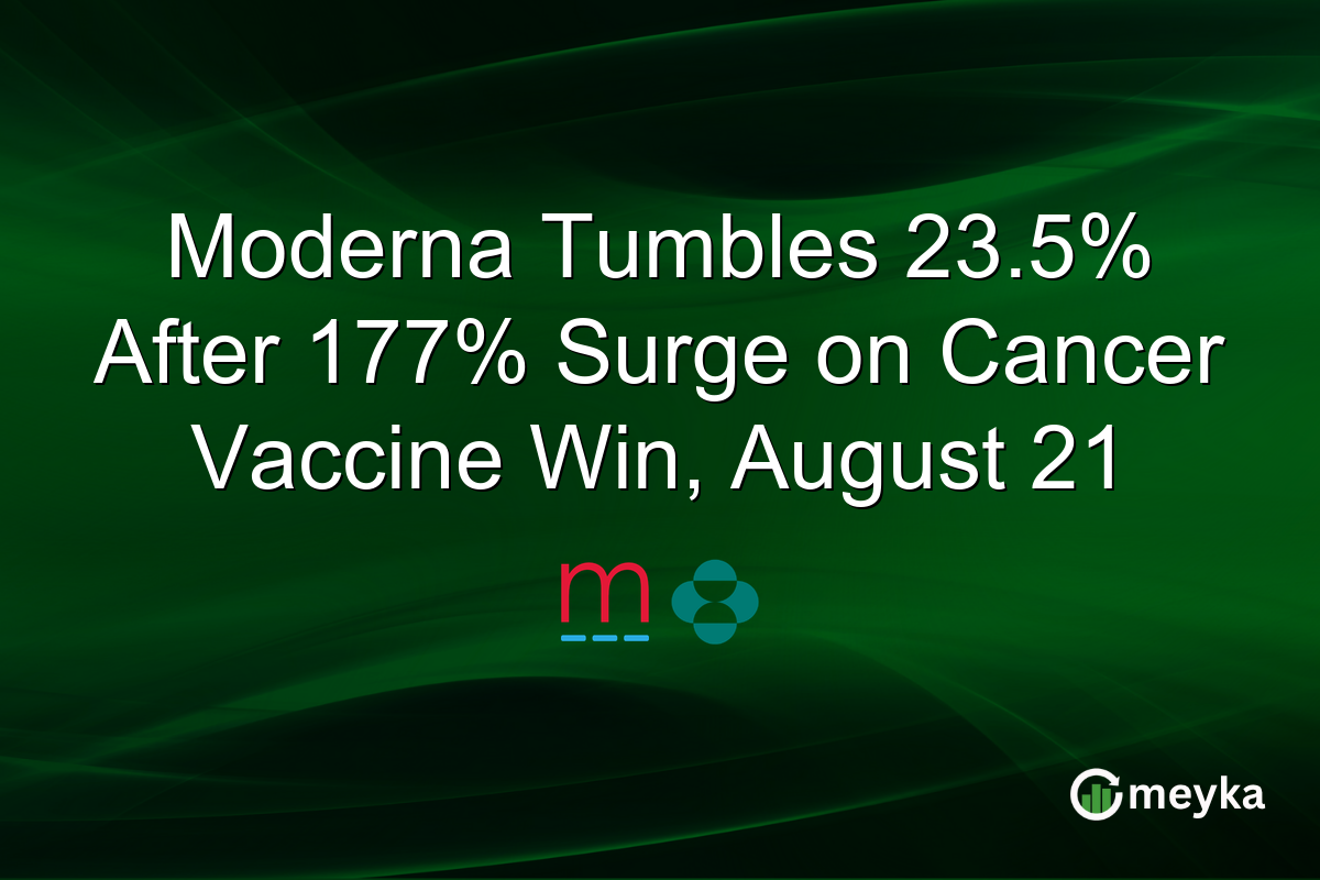 Moderna Tumbles 23.5% After 177% Surge on Cancer Vaccine Win, August 21