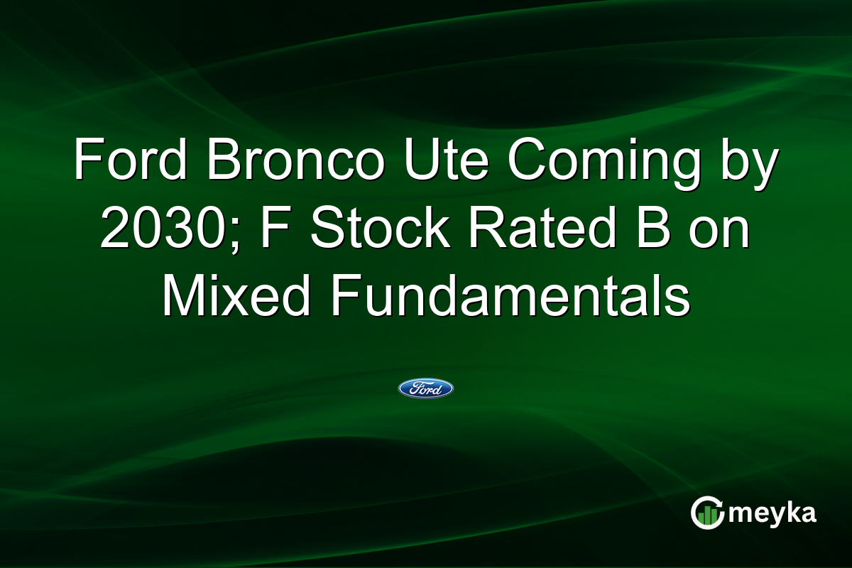 Ford Bronco Ute Coming by 2030; F Stock Rated B on Mixed Fundamentals