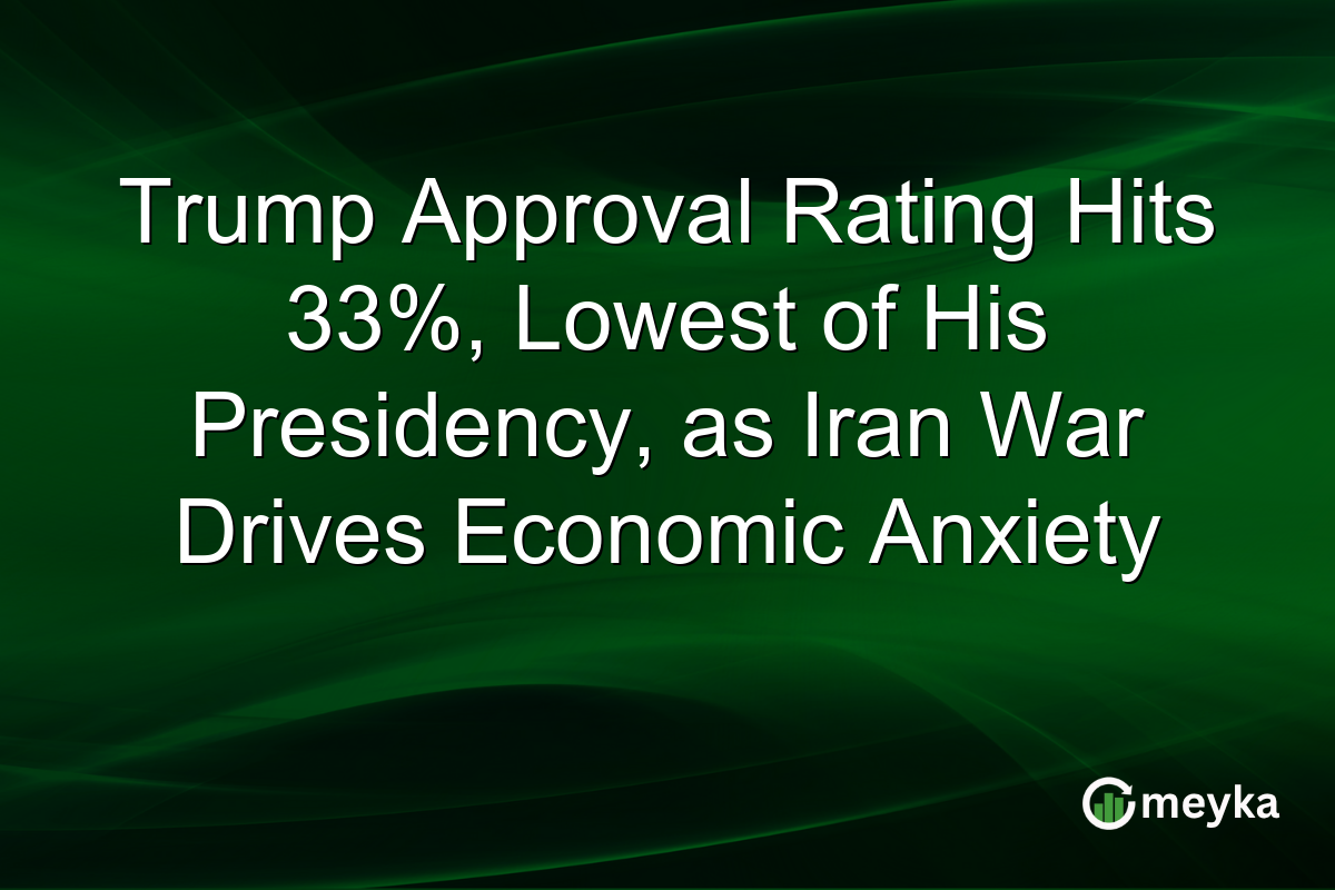 Trump Approval Rating Hits 33%, Lowest of His Presidency, as Iran War Drives Economic Anxiety