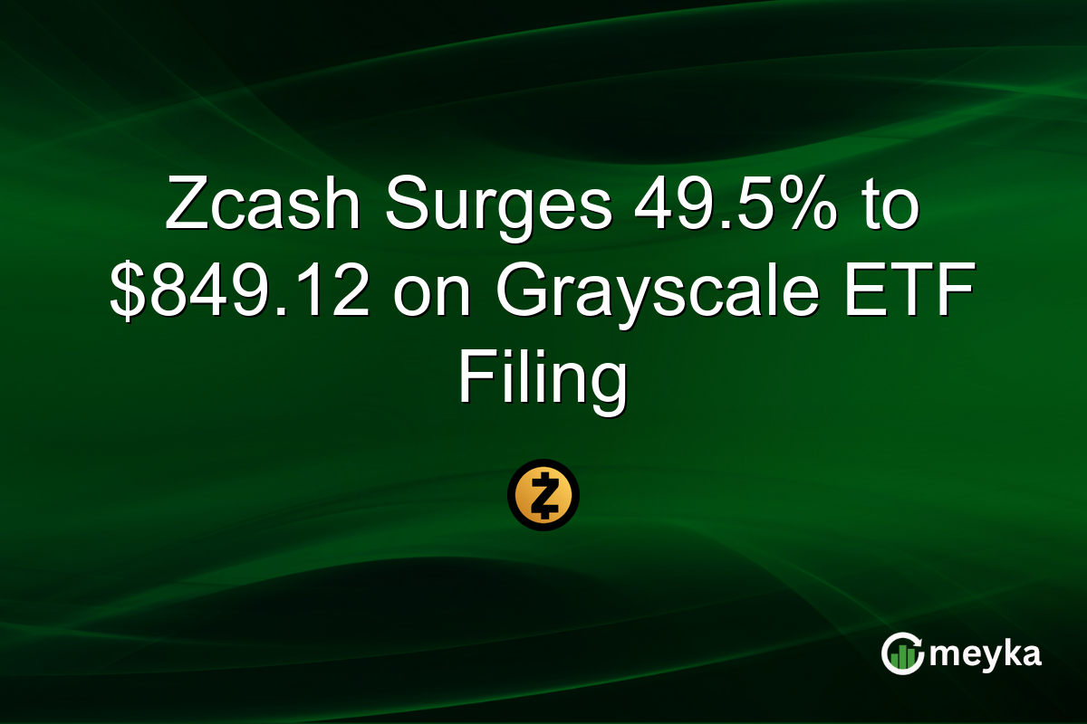 Zcash Surges 49.5% to $849.12 on Grayscale ETF Filing