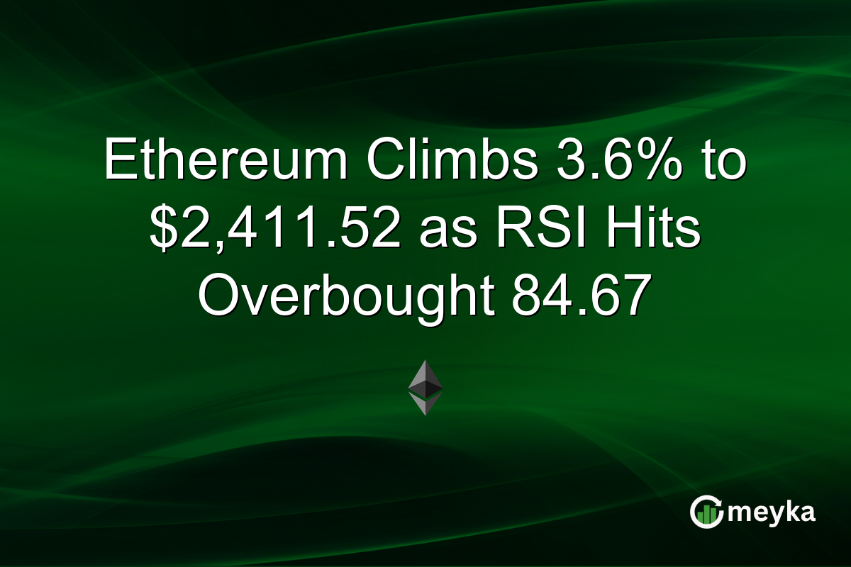 Ethereum Climbs 3.6% to $2,411.52 as RSI Hits Overbought 84.67