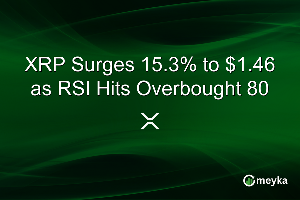 XRP Surges 15.3% to $1.46 as RSI Hits Overbought 80