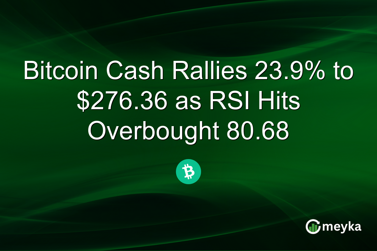 Bitcoin Cash Rallies 23.9% to $276.36 as RSI Hits Overbought 80.68