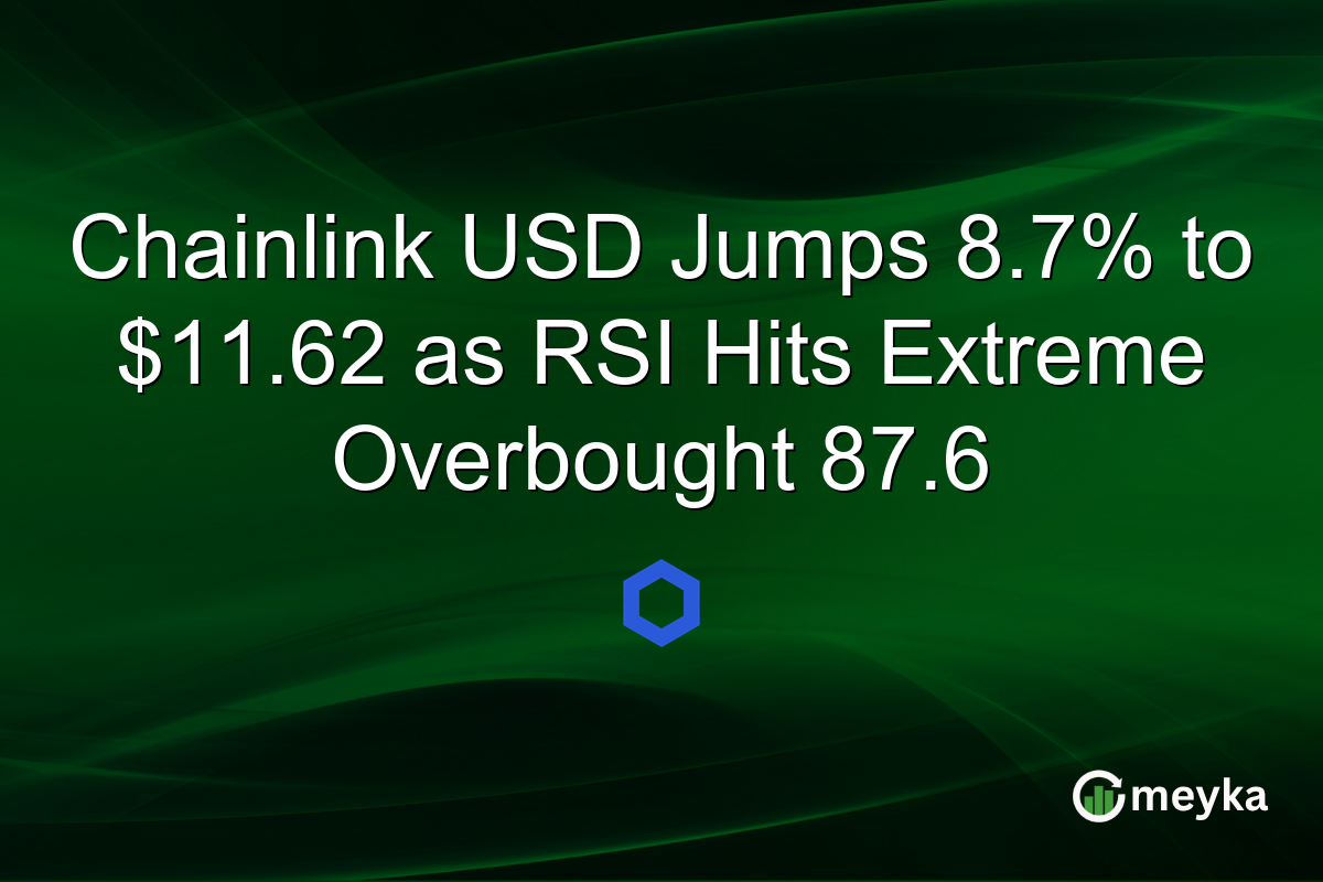 Chainlink USD Jumps 8.7% to $11.62 as RSI Hits Extreme Overbought 87.6