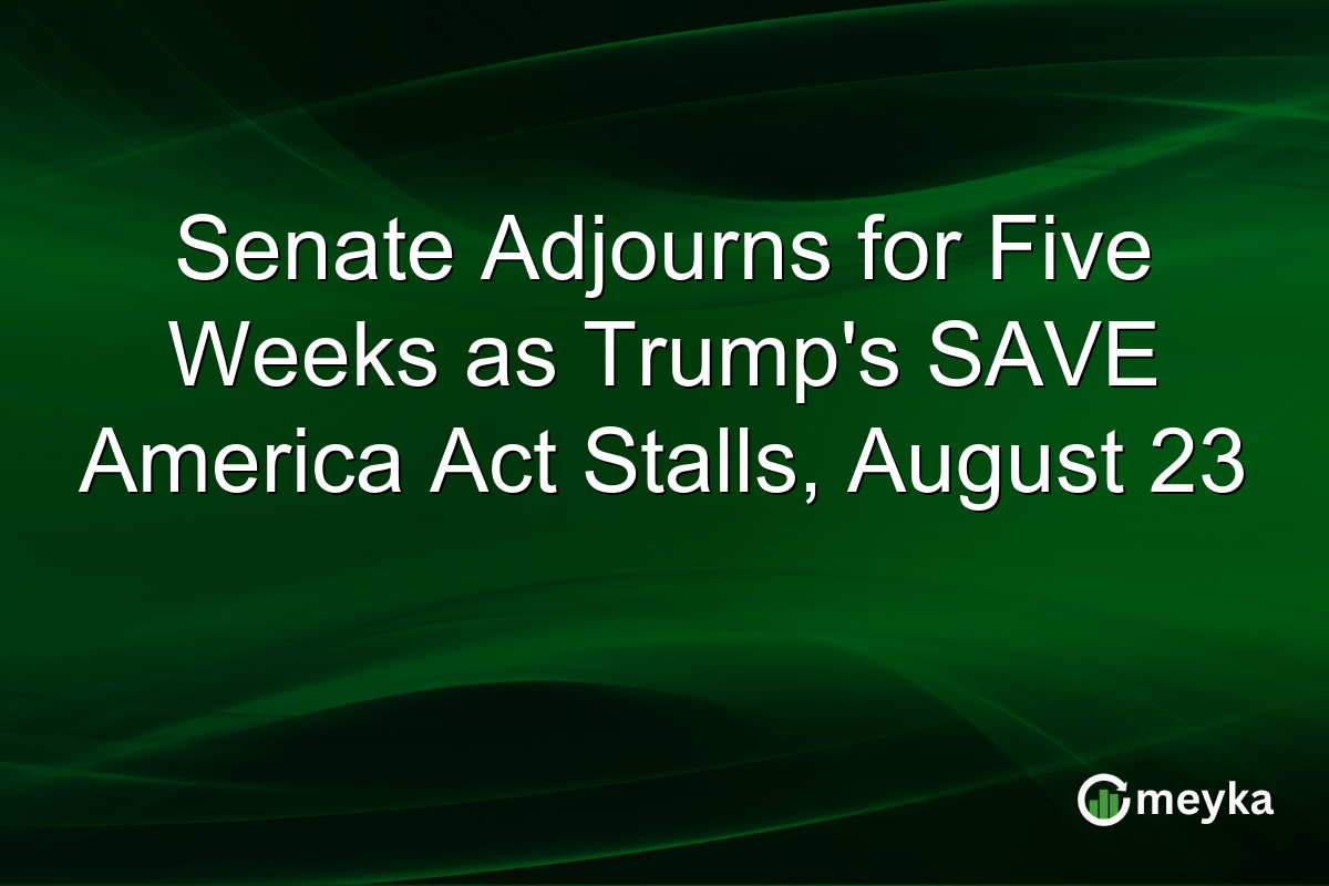Senate Adjourns for Five Weeks as Trump’s SAVE America Act Stalls, August 23