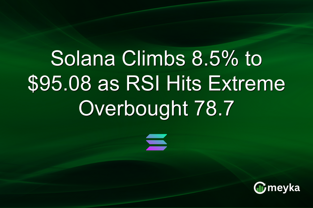 Solana Climbs 8.5% to $95.08 as RSI Hits Extreme Overbought 78.7