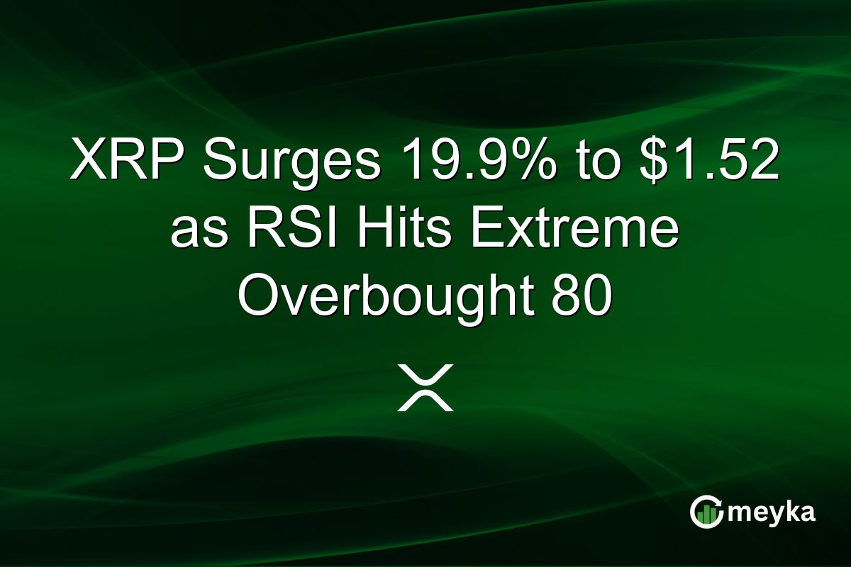 XRP Surges 19.9% to $1.52 as RSI Hits Extreme Overbought 80