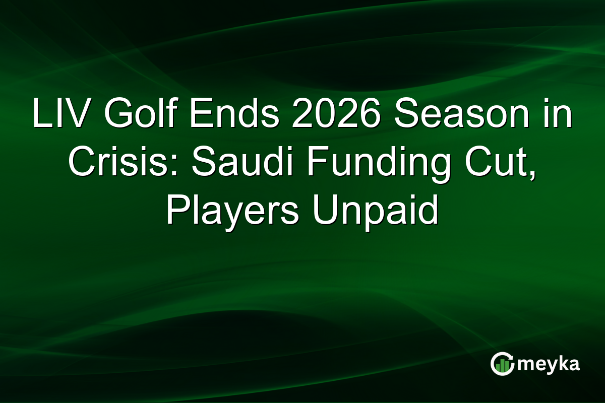 LIV Golf Ends 2026 Season in Crisis: Saudi Funding Cut, Players Unpaid