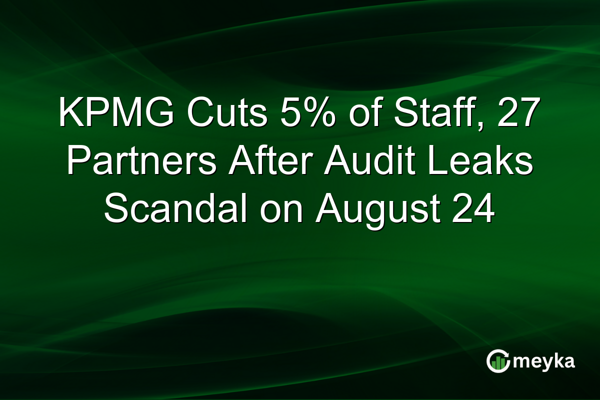 KPMG Cuts 5% of Staff, 27 Partners After Audit Leaks Scandal on August 24