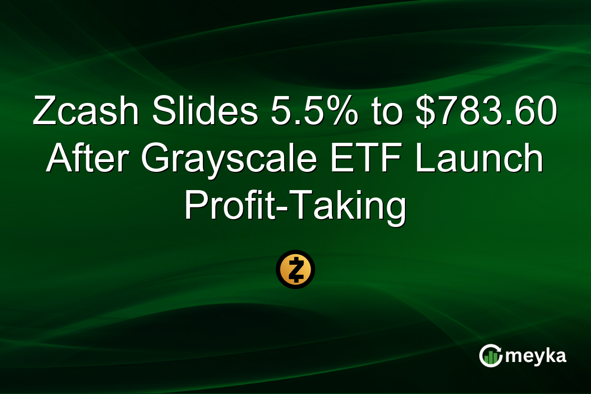 Zcash Slides 5.5% to $783.60 After Grayscale ETF Launch Profit-Taking