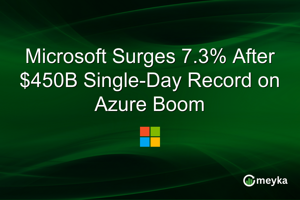 Microsoft Surges 7.3% After $450B Single-Day Record on Azure Boom