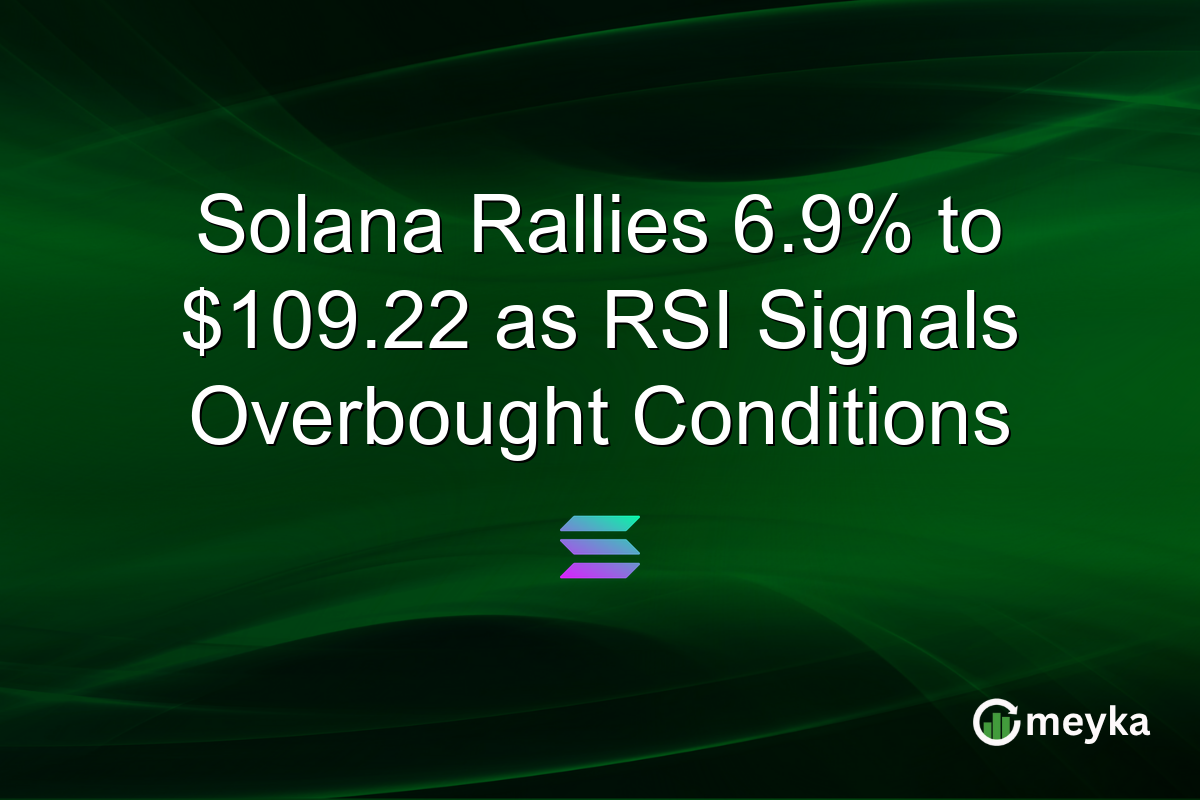 Solana Rallies 6.9% to $109.22 as RSI Signals Overbought Conditions
