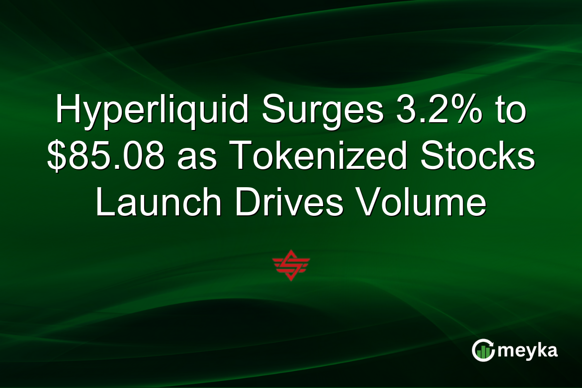 Hyperliquid Surges 3.2% to $85.08 as Tokenized Stocks Launch Drives Volume