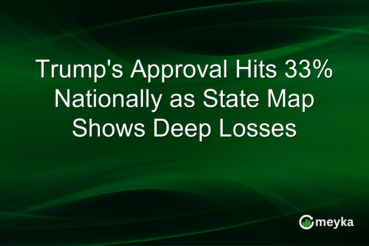 Trump’s Approval Hits 33% Nationally as State Map Shows Deep Losses