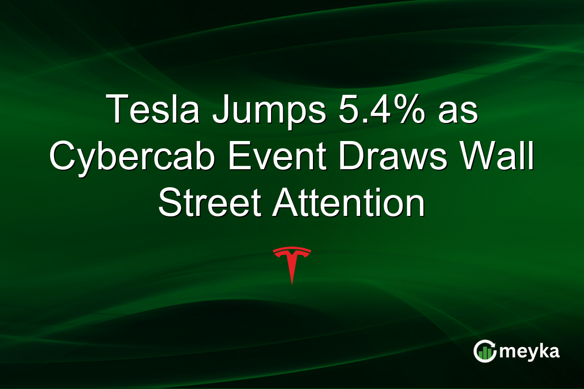 Tesla Jumps 5.4% as Cybercab Event Draws Wall Street Attention