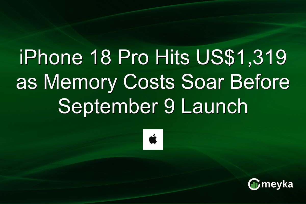iPhone 18 Pro Hits US$1,319 as Memory Costs Soar Before September 9 Launch