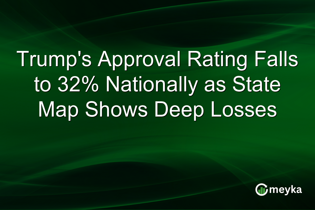 Trump’s Approval Rating Falls to 32% Nationally as State Map Shows Deep Losses