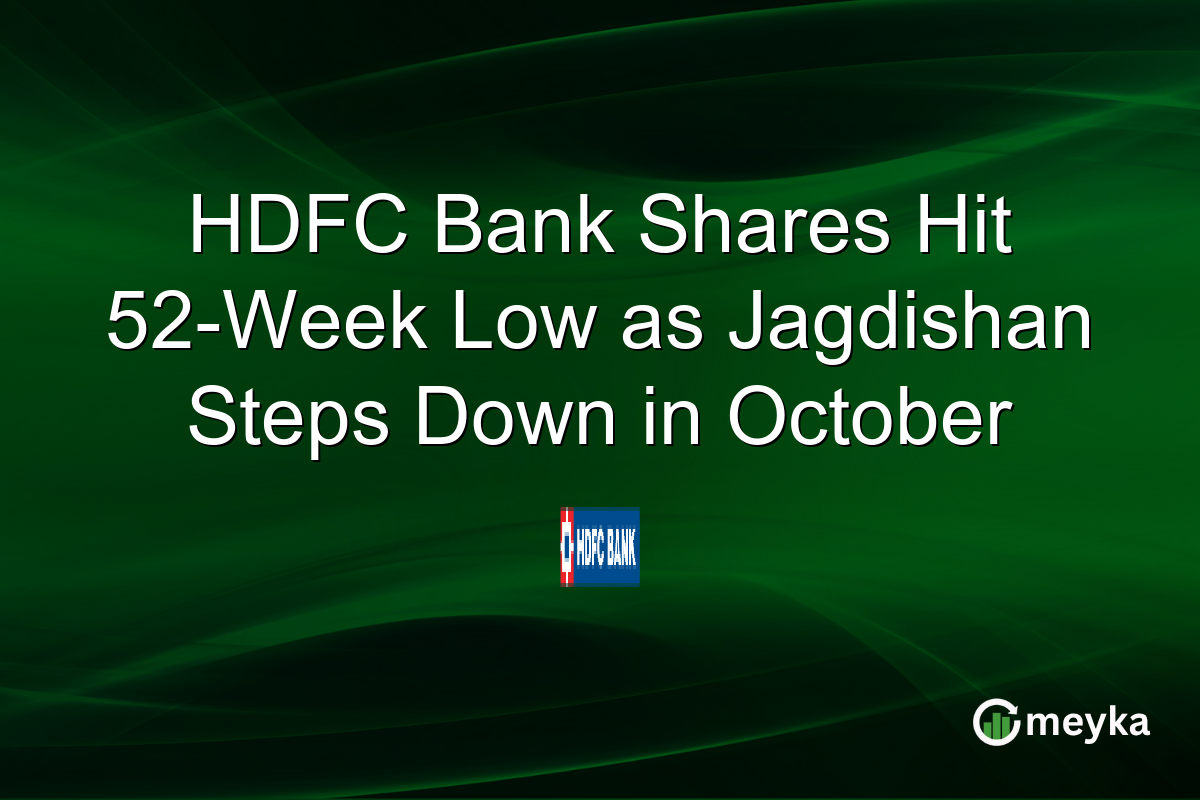 HDFC Bank Shares Hit 52-Week Low as Jagdishan Steps Down in October