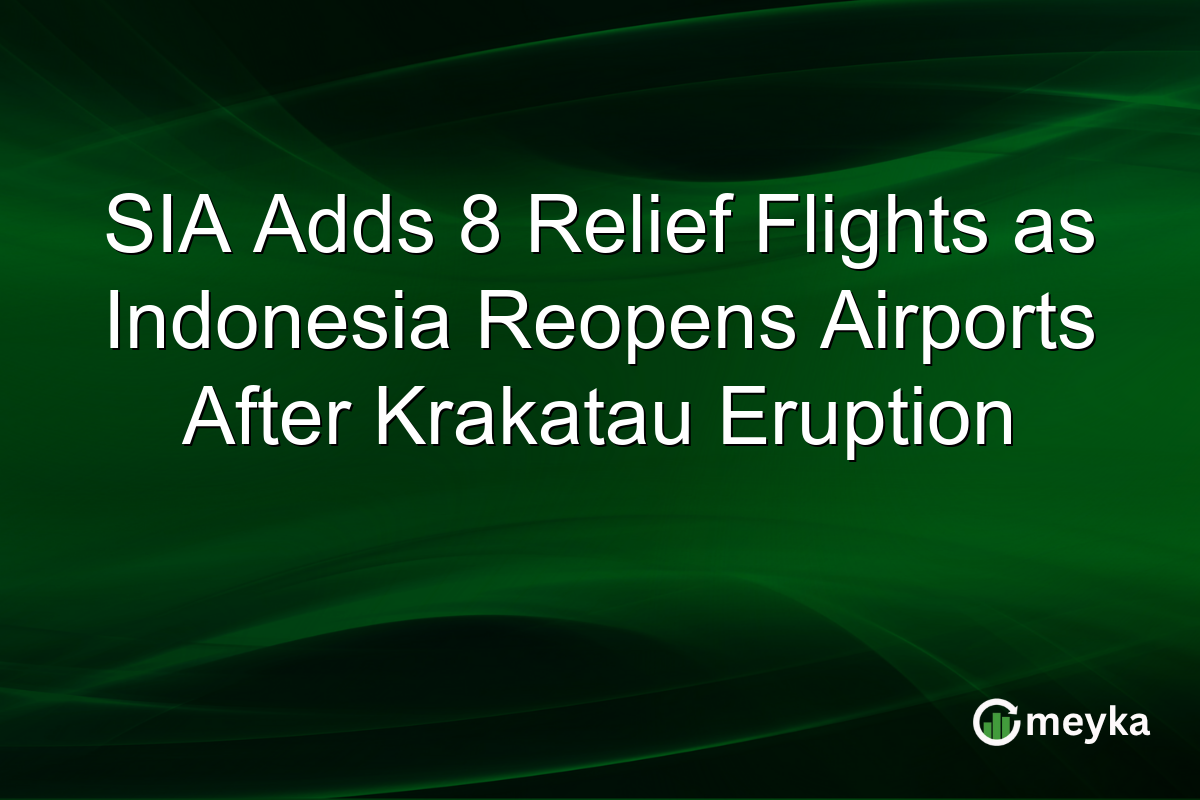 SIA Adds 8 Relief Flights as Indonesia Reopens Airports After Krakatau Eruption