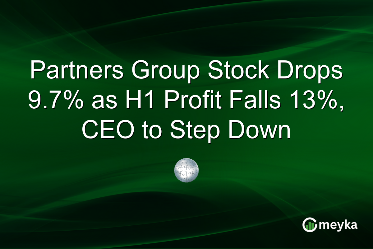 Partners Group Stock Drops 9.7% as H1 Profit Falls 13%, CEO to Step Down