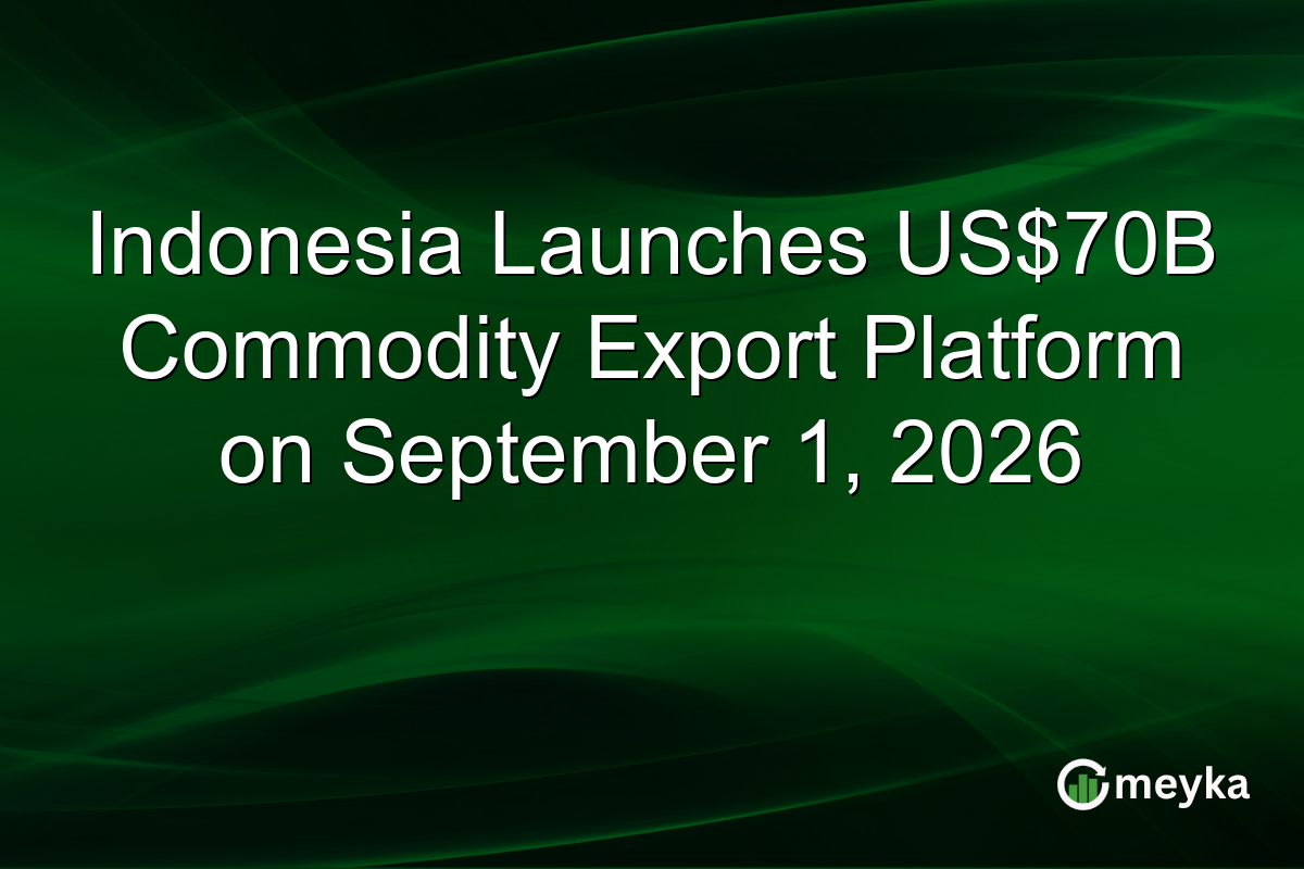 Indonesia Launches US$70B Commodity Export Platform on September 1, 2026