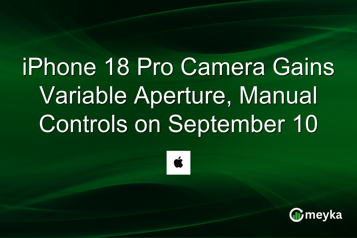 iPhone 18 Pro Camera Gains Variable Aperture, Manual Controls on September 10