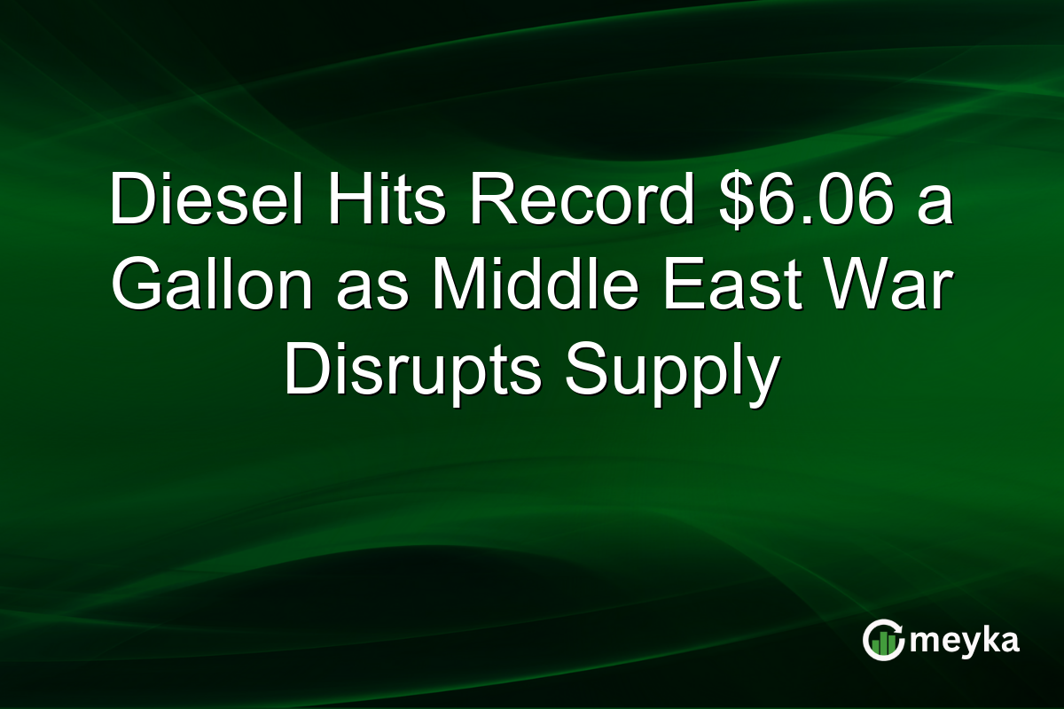 Diesel Hits Record $6.06 a Gallon as Middle East War Disrupts Supply