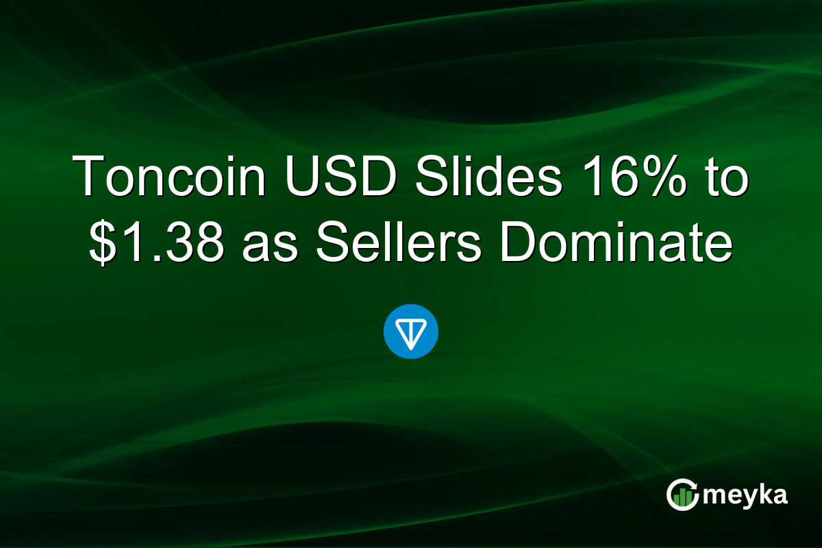 Toncoin USD Slides 16% to $1.38 as Sellers Dominate