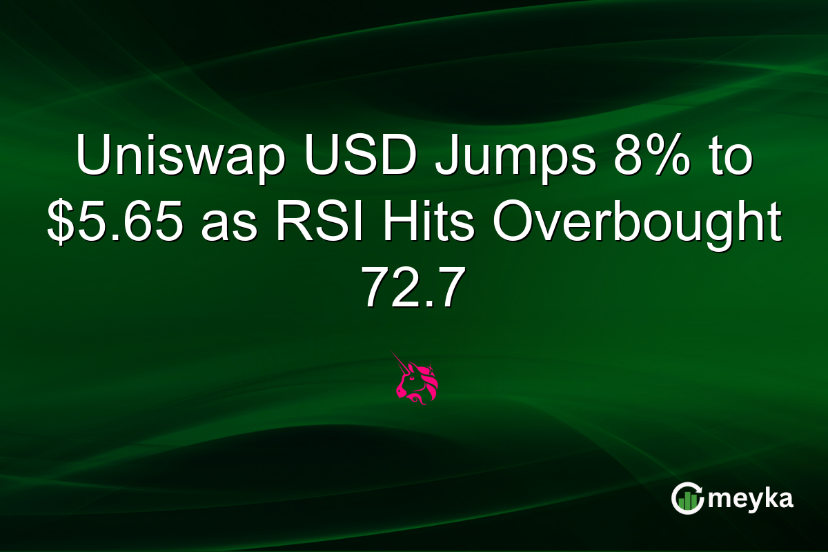 Uniswap USD Jumps 8% to $5.65 as RSI Hits Overbought 72.7